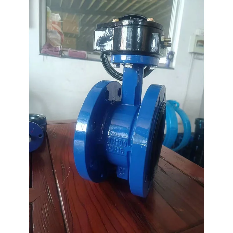 Katup kupu-kupu flange alus kanggo pipa sumber banyu